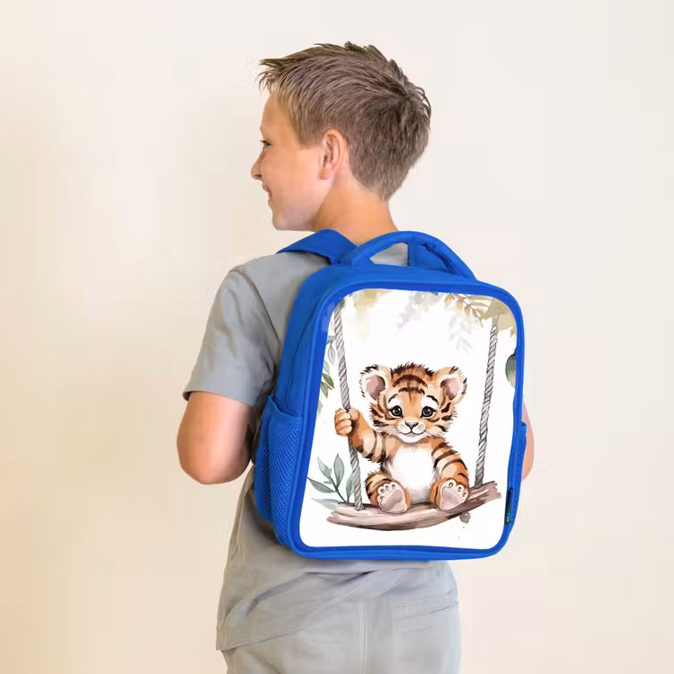 Kids backpack - Blue - Tiger - Animal - Children - Jungle — 2