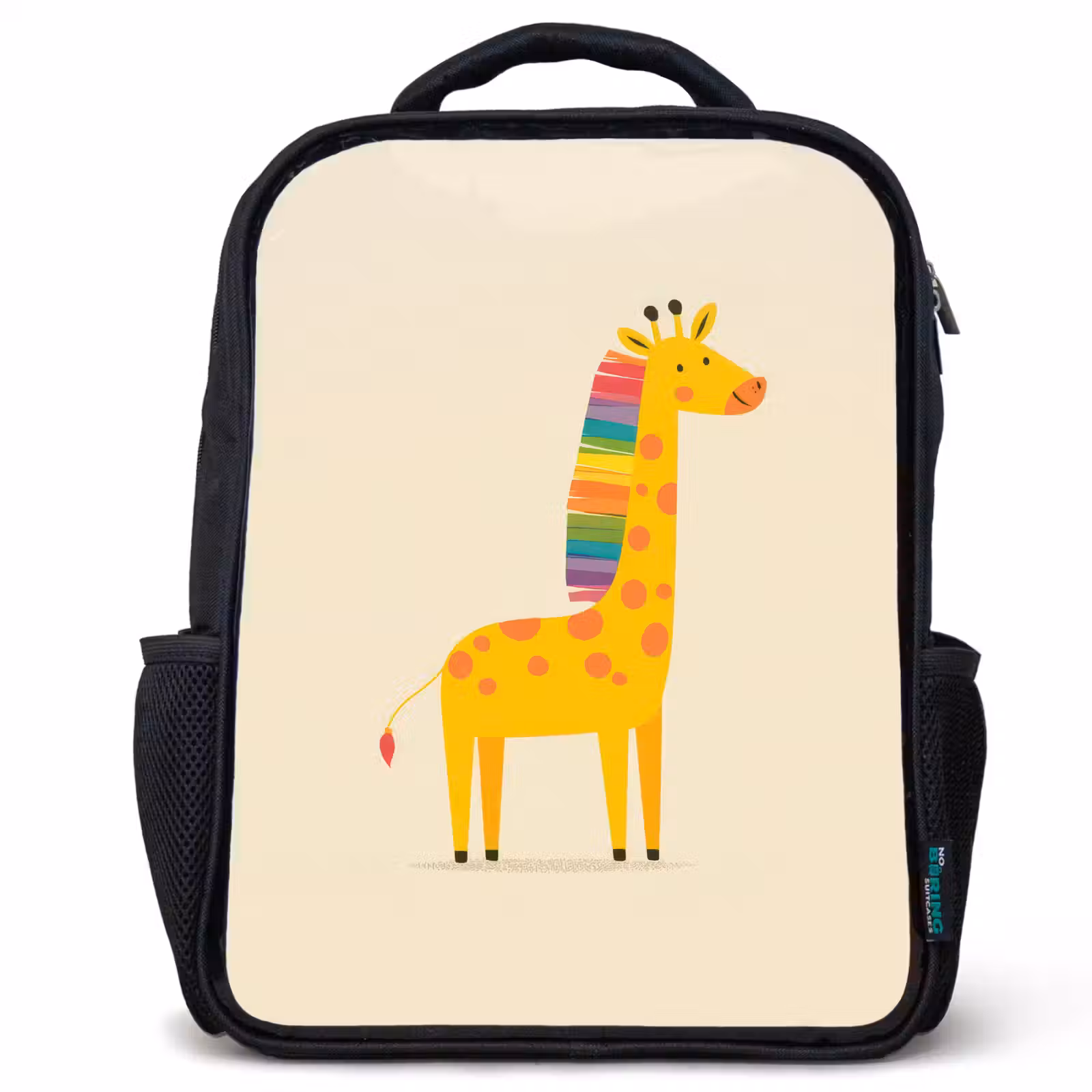 Kids backpack - Black - Giraffe - Rainbow Mane - Beige — 1