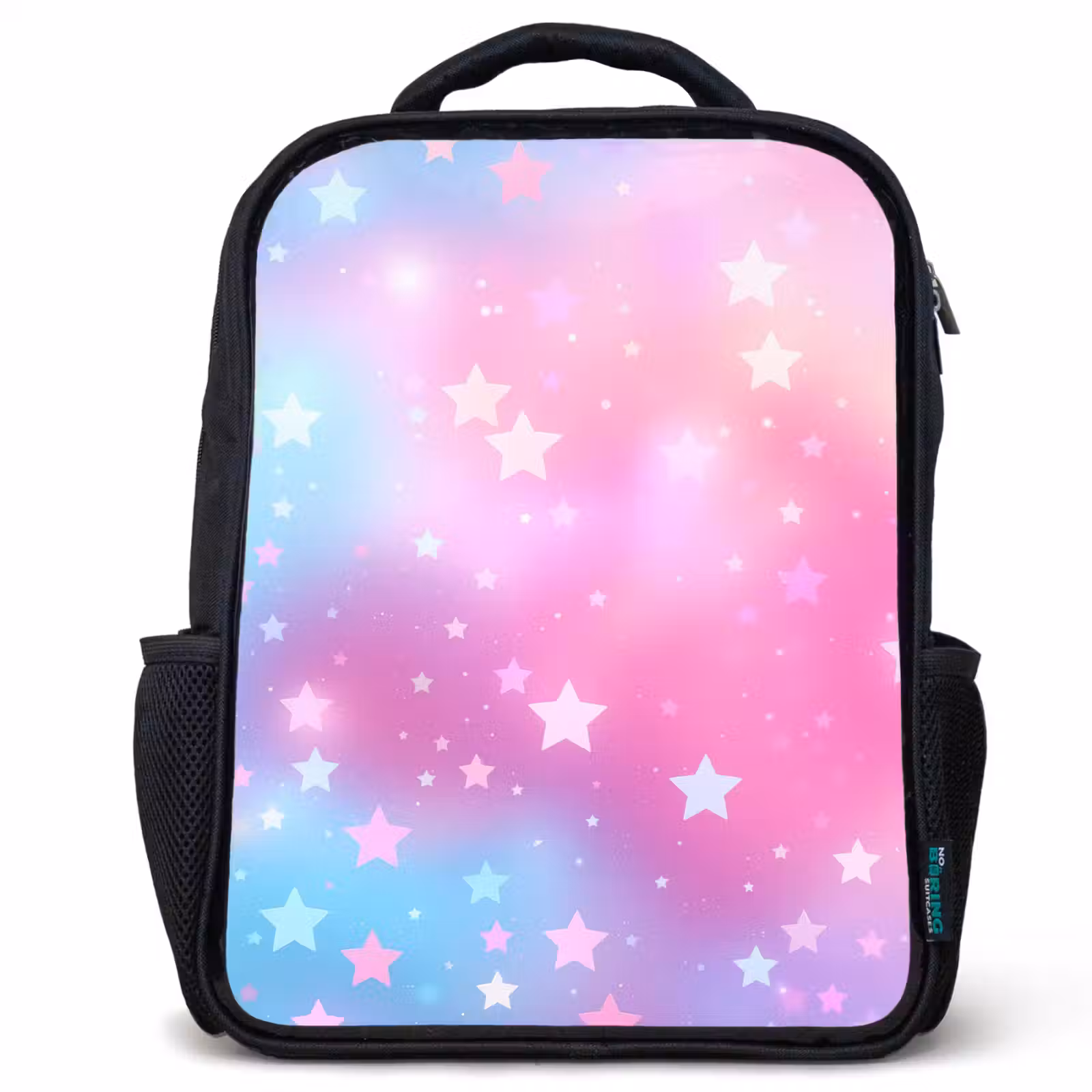 Kids backpack - Black - Stars - Pink - Blue — 1