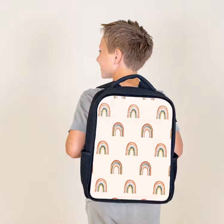 Kids backpack - Black - Boho - Rainbow - Pattern — 2
