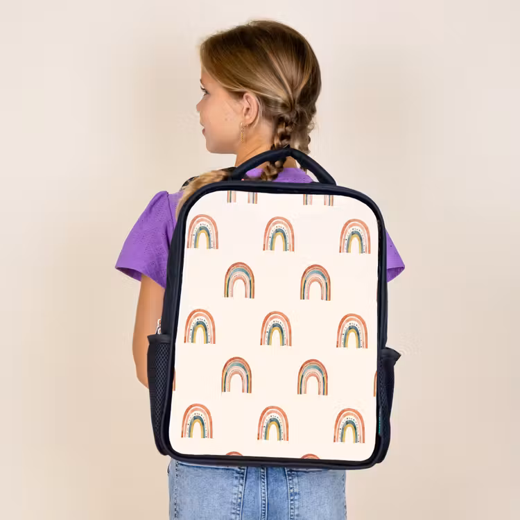 Kids backpack - Black - Boho - Rainbow - Pattern — 4