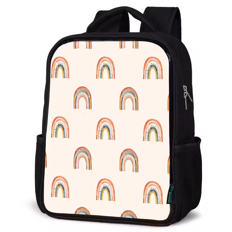 Kids backpack - Black - Boho - Rainbow - Pattern — 6