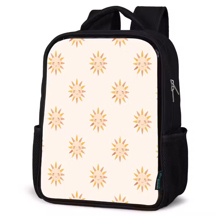 Kids backpack - Black - Cheerful - Sun - Blush - Boho — 6
