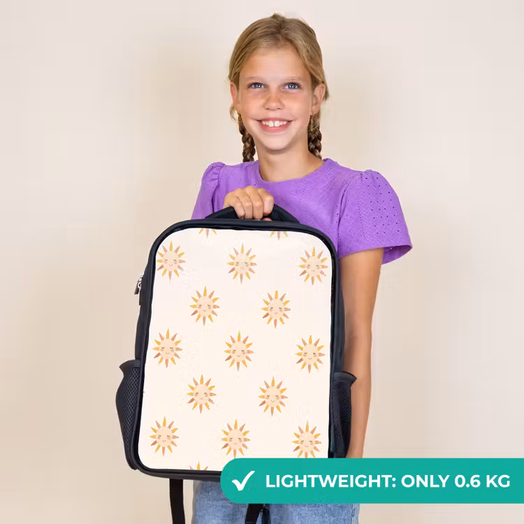 Kids backpack - Black - Cheerful - Sun - Blush - Boho — 9