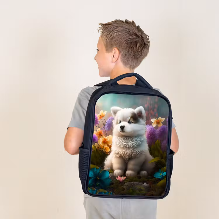 Kids backpack - Black - Fluffy Franky — 2