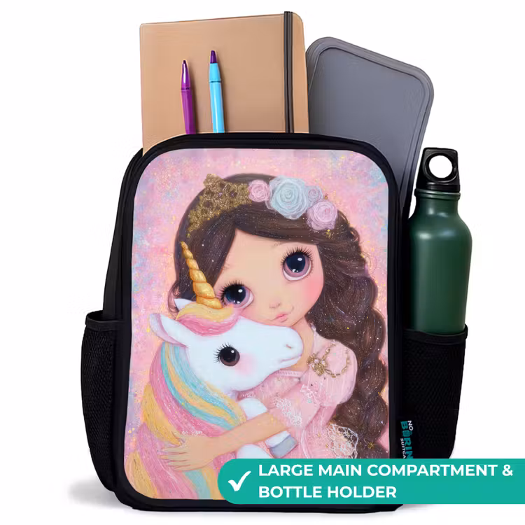 Kids backpack - Black - Girl - Unicorn - Glitter — 10