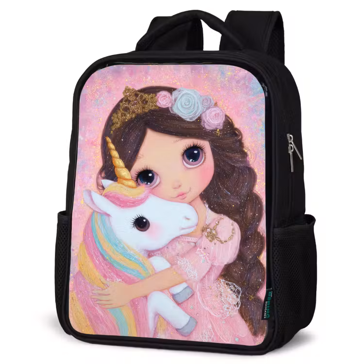 Kids backpack - Black - Girl - Unicorn - Glitter — 6