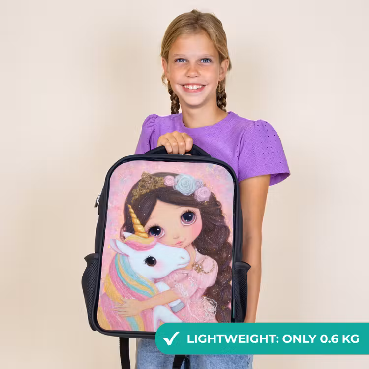 Kids backpack - Black - Girl - Unicorn - Glitter — 9