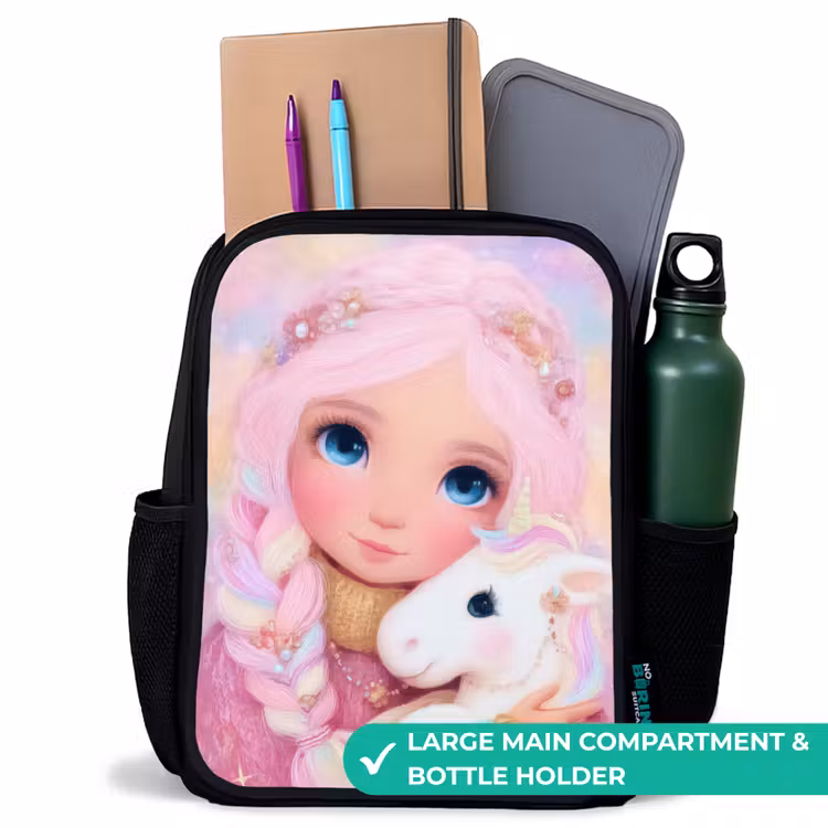 Kids backpack - Black - Girl - Unicorn - Pink — 10