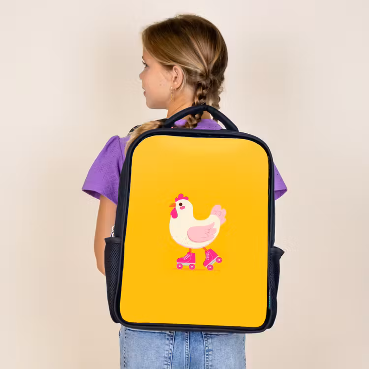Kids backpack - Black - Kip - Roller skates - Yellow — 4