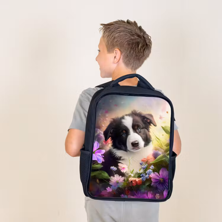 Kids backpack - Black - Lasse the Little Dog — 2