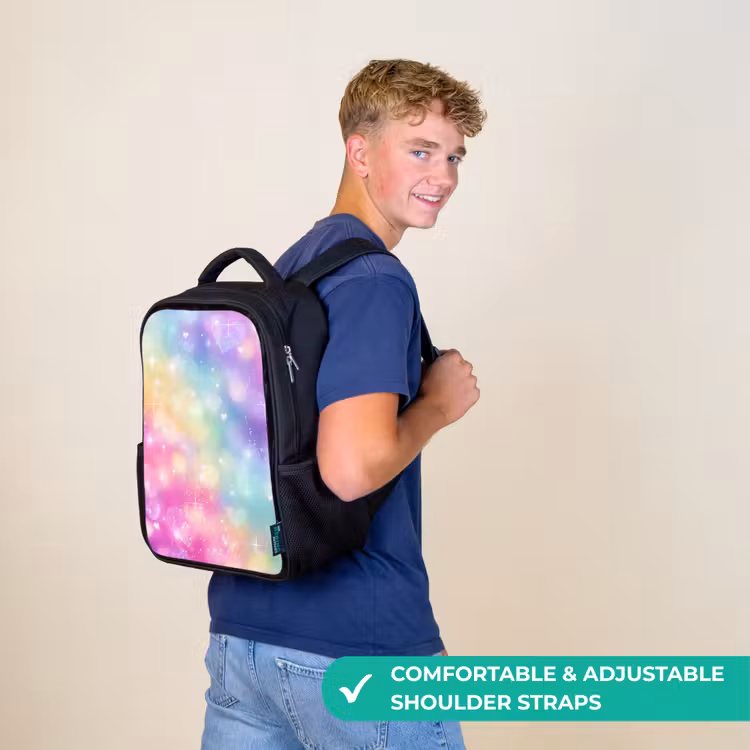 Kids backpack - Black - Light - Rainbow - Hearts — 11