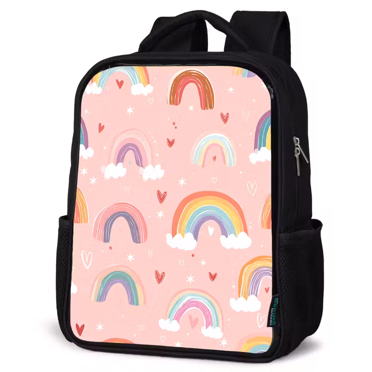 Kids backpack - Black - Rainbow - Pattern - Pastel — 6