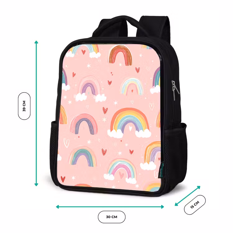Kids backpack - Black - Rainbow - Pattern - Pastel — 8