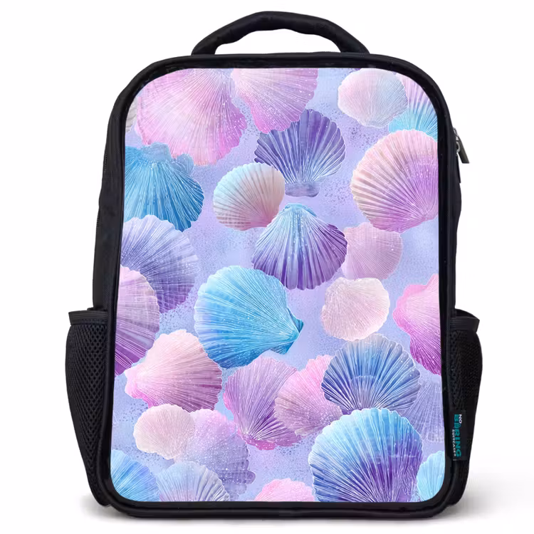 Kids backpack - Black - Shells - Purple - Blue - Pattern — 1