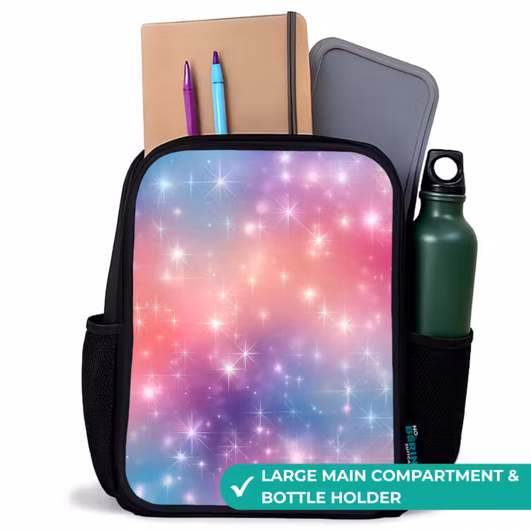 Kids backpack - Black - Stars - Abstract - Colors — 10