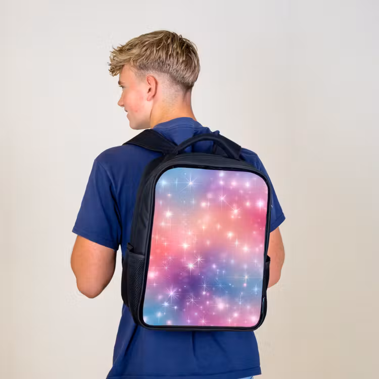 Kids backpack - Black - Stars - Abstract - Colors — 5
