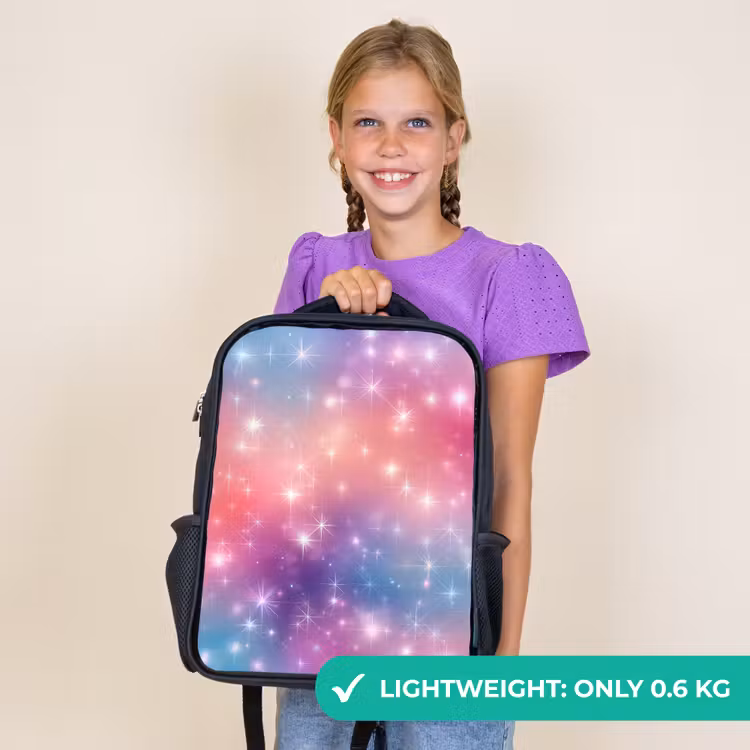 Kids backpack - Black - Stars - Abstract - Colors — 9