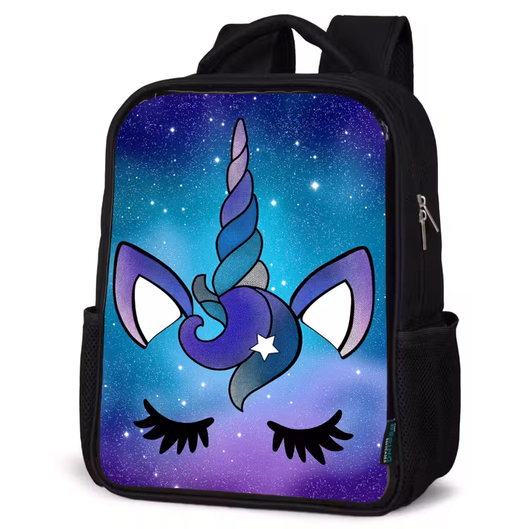 Kids backpack - Black - Unicorn - Starry Sky - Star - Blue — 6