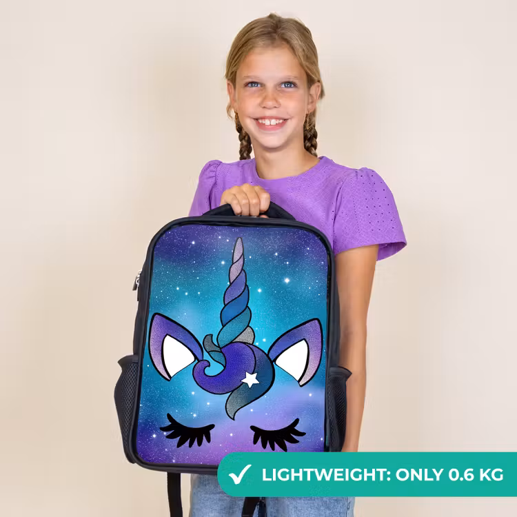 Kids backpack - Black - Unicorn - Starry Sky - Star - Blue — 9