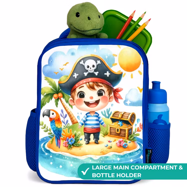 Kids backpack - Blue - Pirate on an island — 5