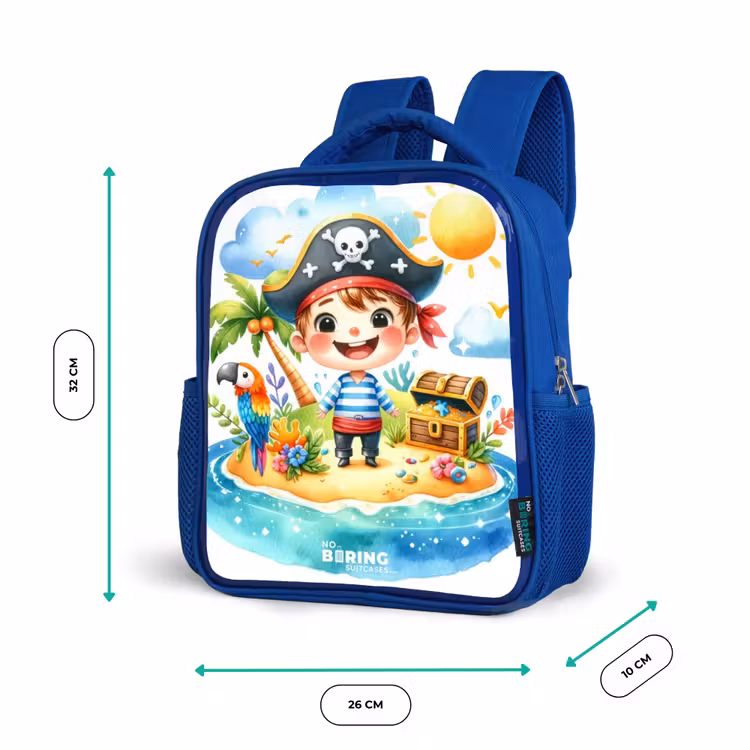 Kids backpack - Blue - Pirate on an island — 6