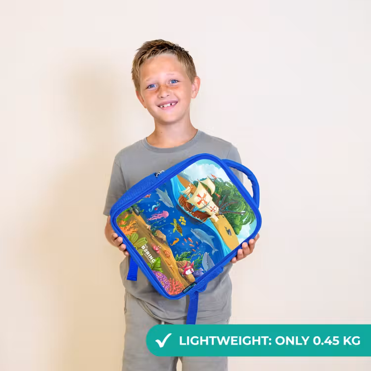Kids backpack - Blue - Sailing ship on the ocean — 3