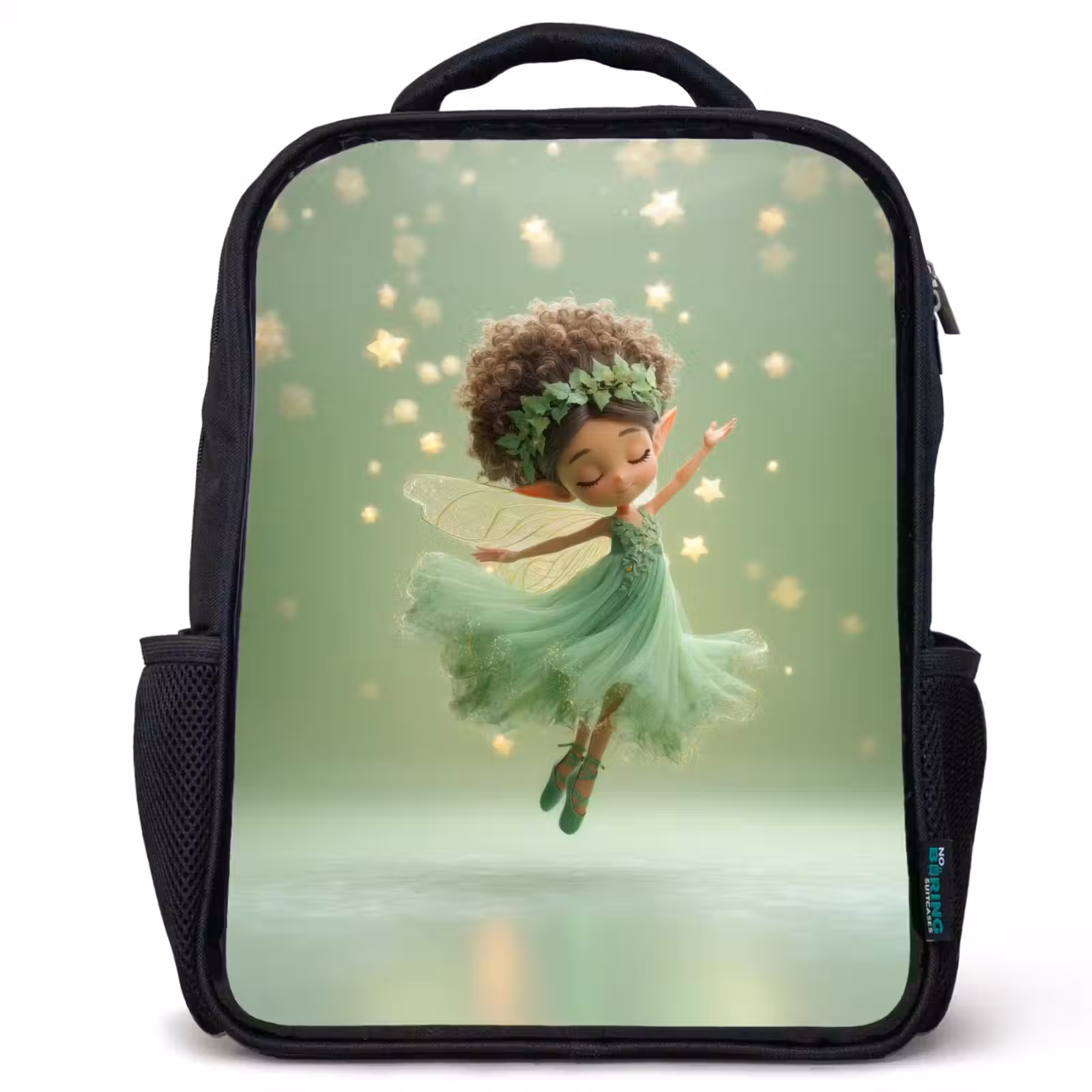 Kids backpack - Black - Dancing nature fairy in floating starry splendor — 1