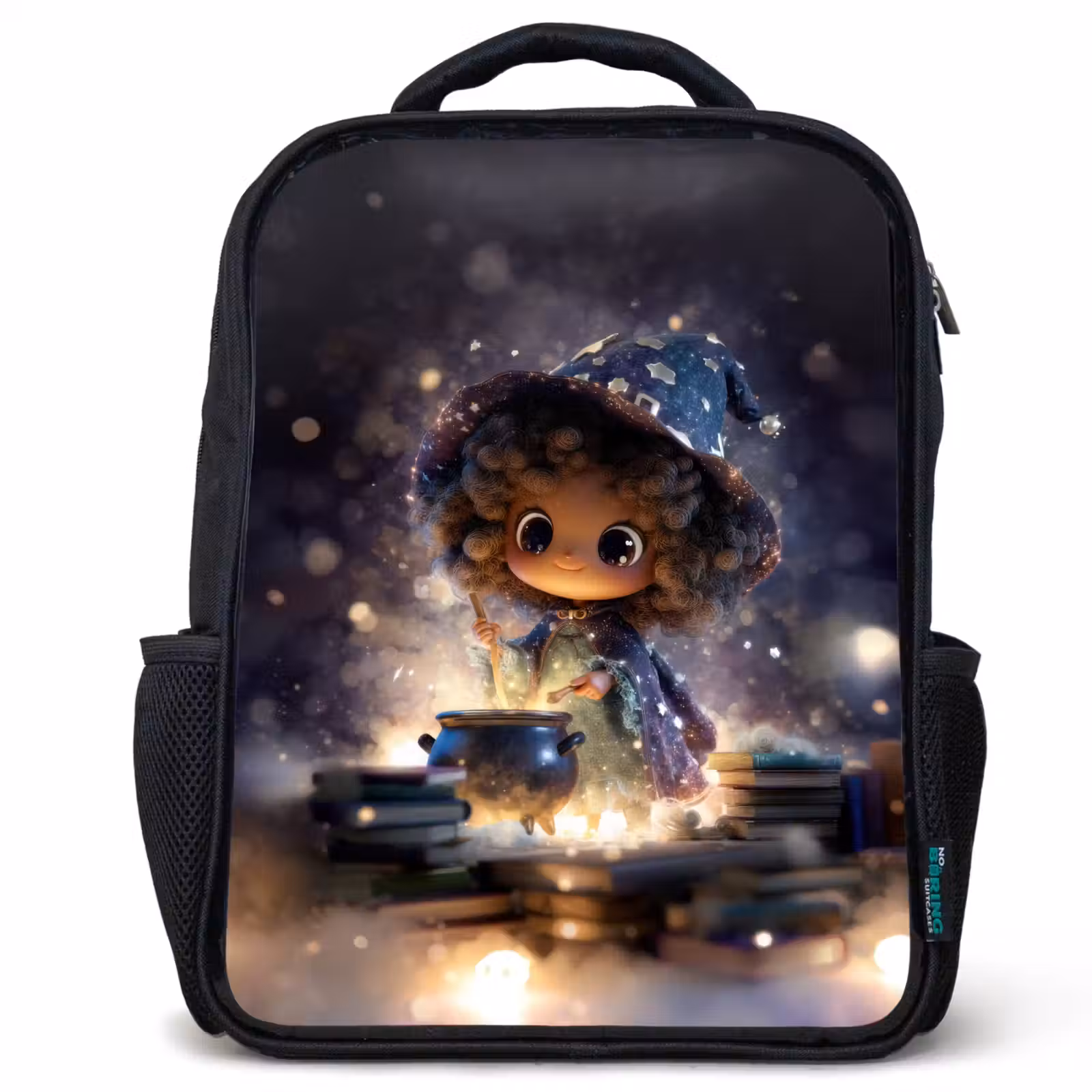 Kids backpack - Black - Night spell in haze light — 1