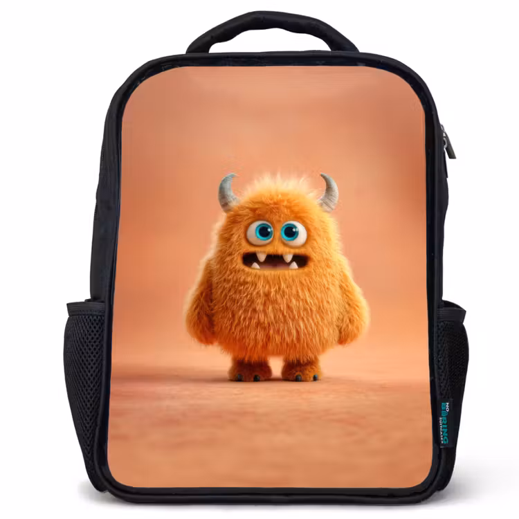 Kids backpack - Black - Cuddle monster in autumn color — 1