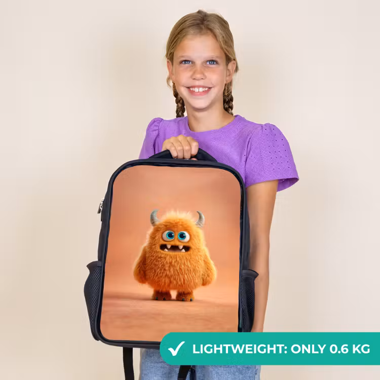 Kids backpack - Black - Cuddle monster in autumn color — 9