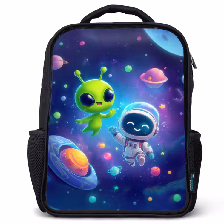 Kids backpack - Black - Friendship between stars and planets — 1