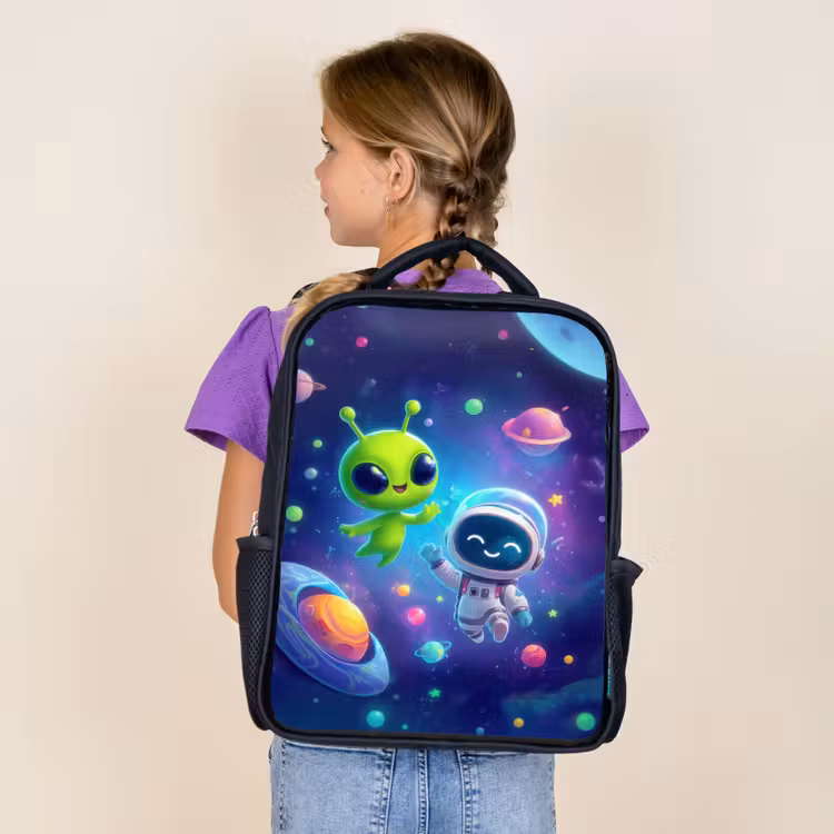 Kids backpack - Black - Friendship between stars and planets — 4