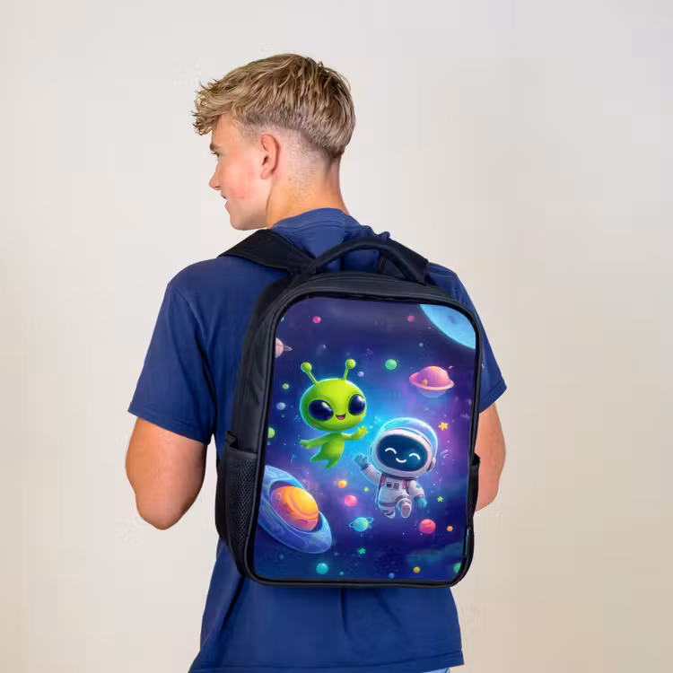 Kids backpack - Black - Friendship between stars and planets — 5