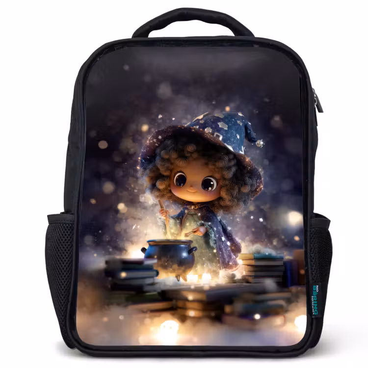 Kids backpack - Black - Night spell in haze light — 1