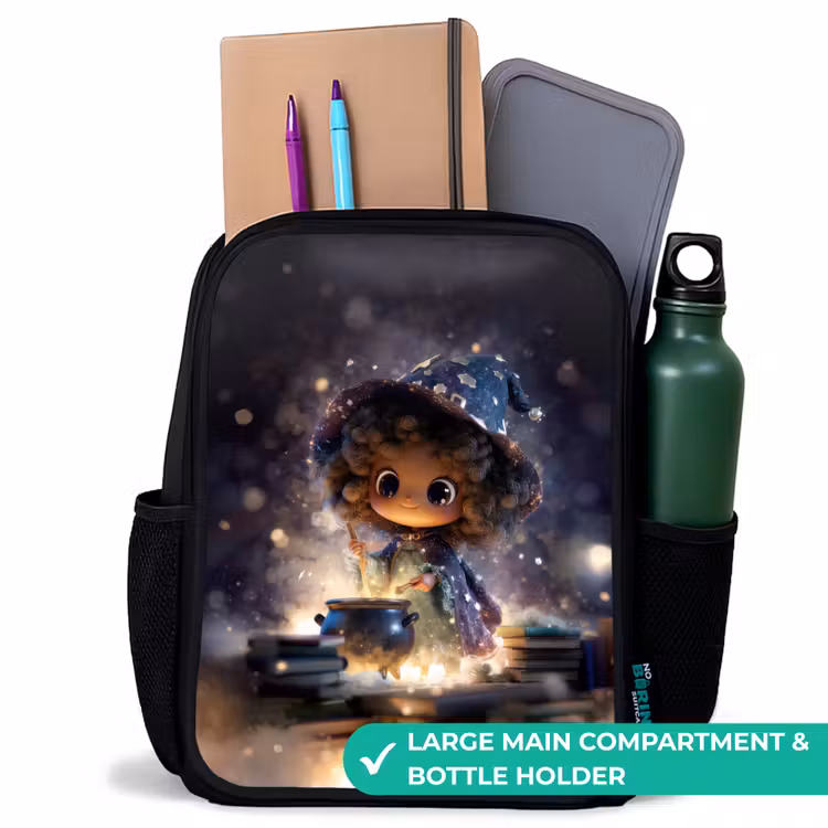 Kids backpack - Black - Night spell in haze light — 10