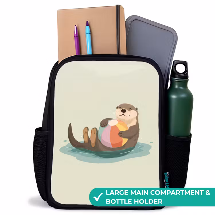 Kids backpack - Black - Otter - Beach Ball - Colorful — 10