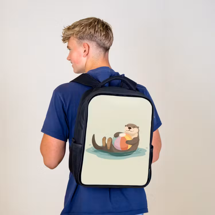 Kids backpack - Black - Otter - Beach Ball - Colorful — 5