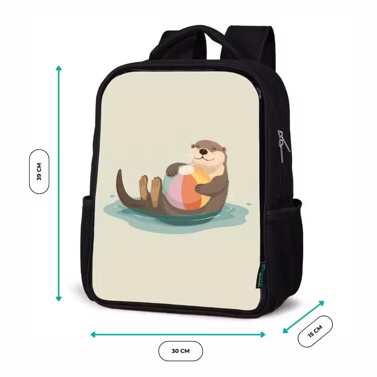 Kids backpack - Black - Otter - Beach Ball - Colorful — 8