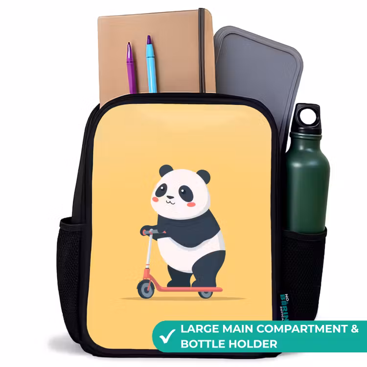 Kids backpack - Black - Panda - Step - Yellow — 10