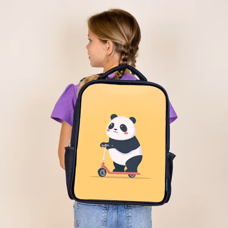 Kids backpack - Black - Panda - Step - Yellow — 4