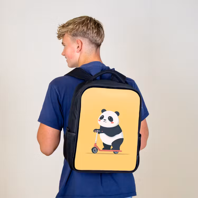 Kids backpack - Black - Panda - Step - Yellow — 5