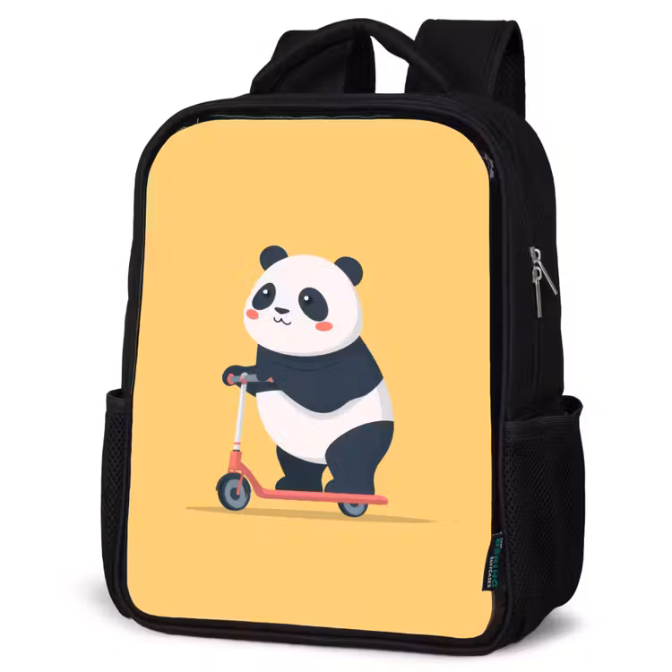 Kids backpack - Black - Panda - Step - Yellow — 6