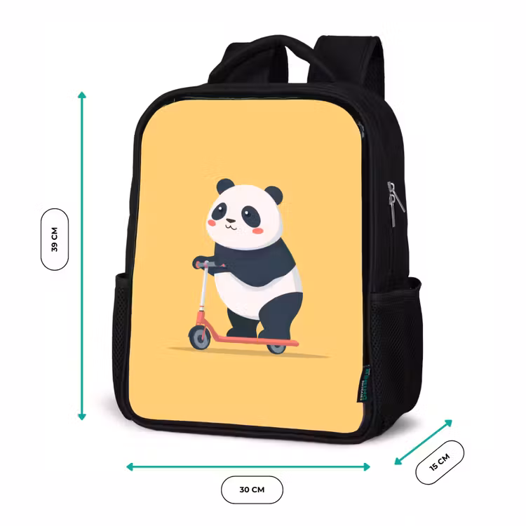 Kids backpack - Black - Panda - Step - Yellow — 8