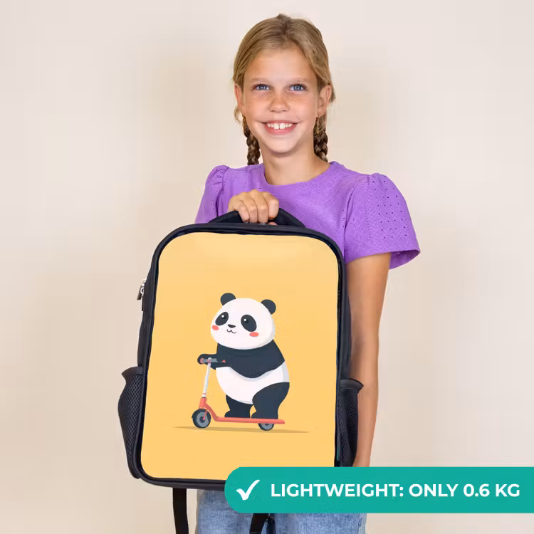 Kids backpack - Black - Panda - Step - Yellow — 9