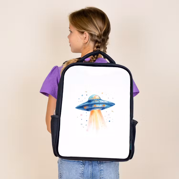 Kids backpack - Black - Space harness with watercolor-style light beam — 4