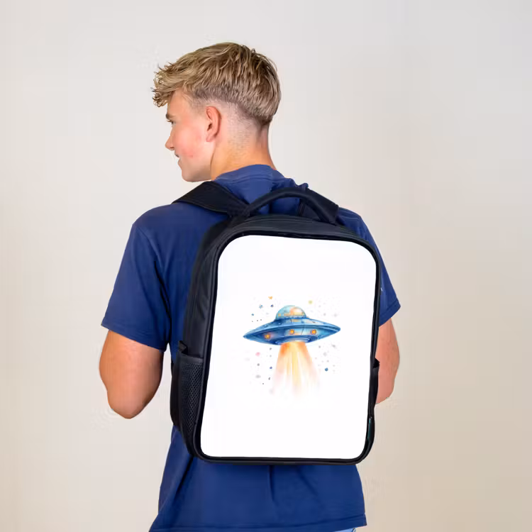 Kids backpack - Black - Space harness with watercolor-style light beam — 5