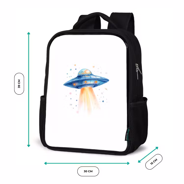Kids backpack - Black - Space harness with watercolor-style light beam — 8