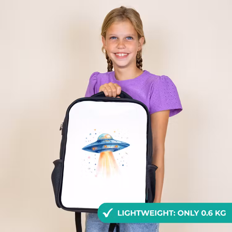Kids backpack - Black - Space harness with watercolor-style light beam — 9