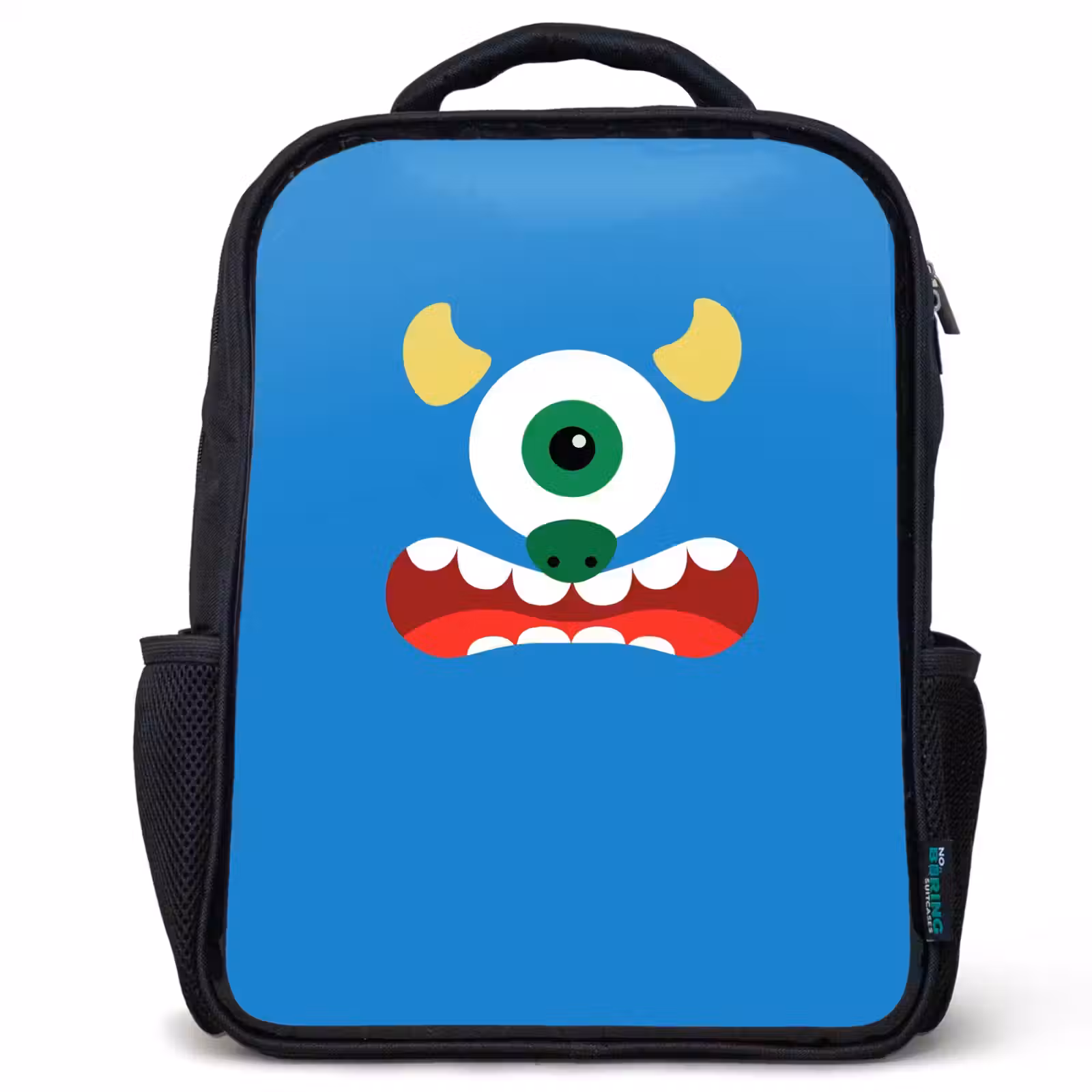 Kids backpack - Black - Animal portrait - Monster - blue — 1